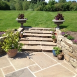 Dry stone walling and steps