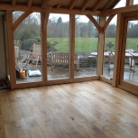 Engineered oak floor installation 