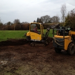 Excavation for dry stone walling