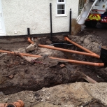 Old drains removed and replaced with new